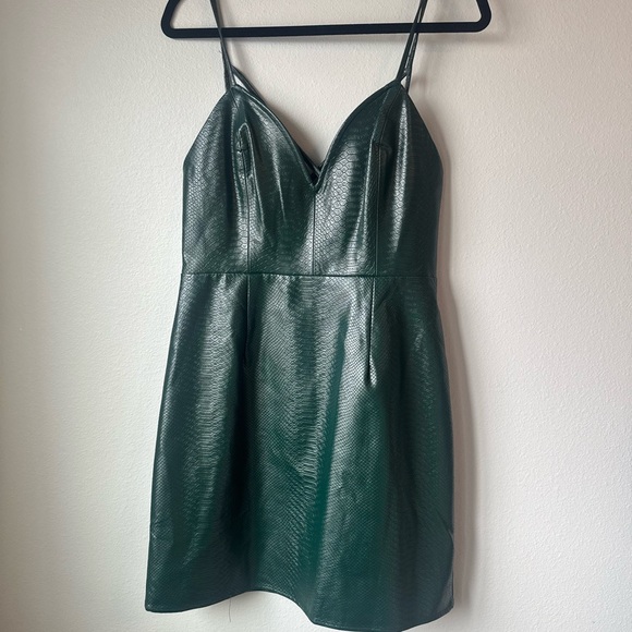 Lulus Dresses & Skirts - Lulus Elegant Green Faux Leather Dress